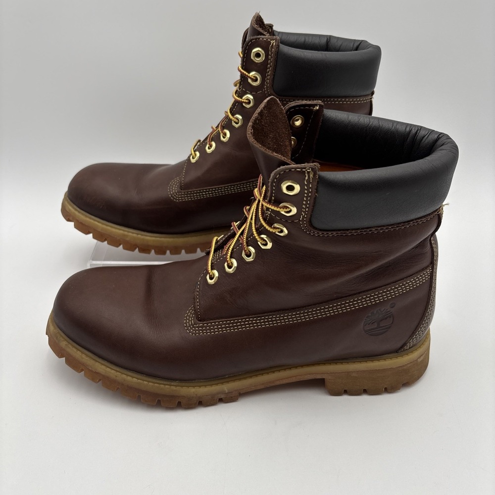 Timberland 6'' Premium Men's 12 M Leather Boots Espresso Brown Waterproof EUC